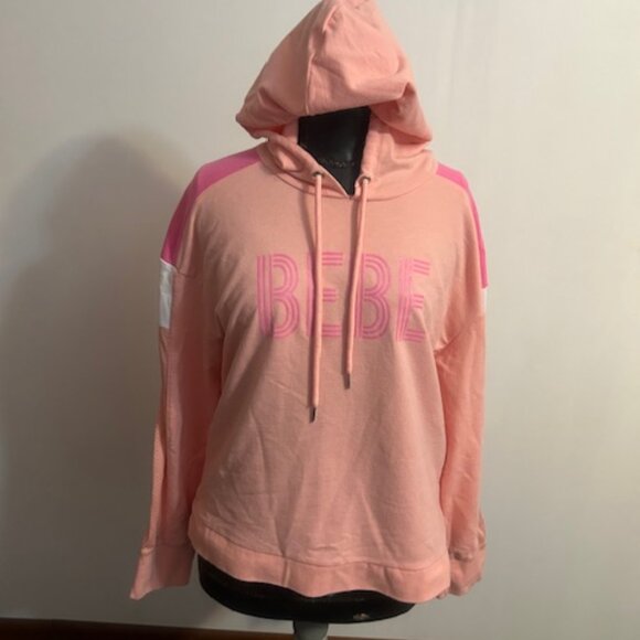 BeBe Pink/Apricot color-block sweatshirt hoodie, size XL - Picture 1 of 7